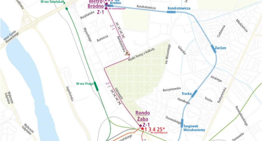 Remont trasy tramwajowej na Bródno [ZMIANY]