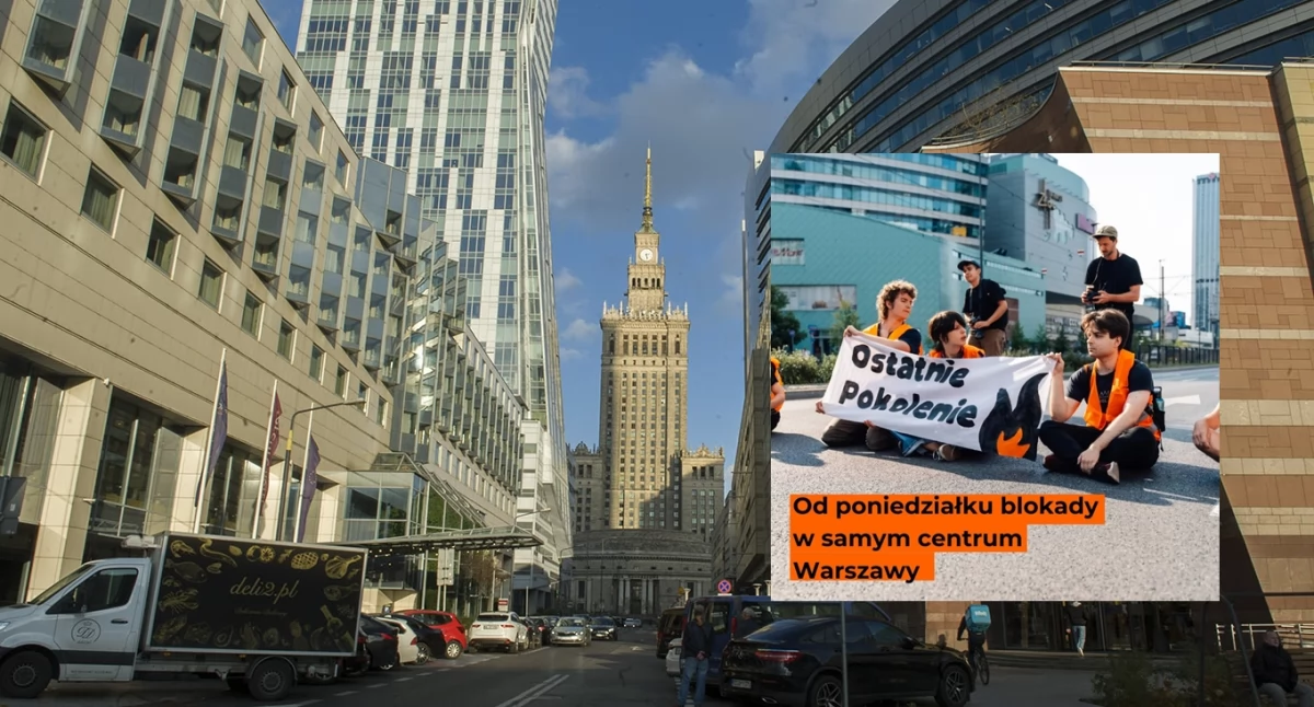 Blokady dróg w Centrum Warszawy