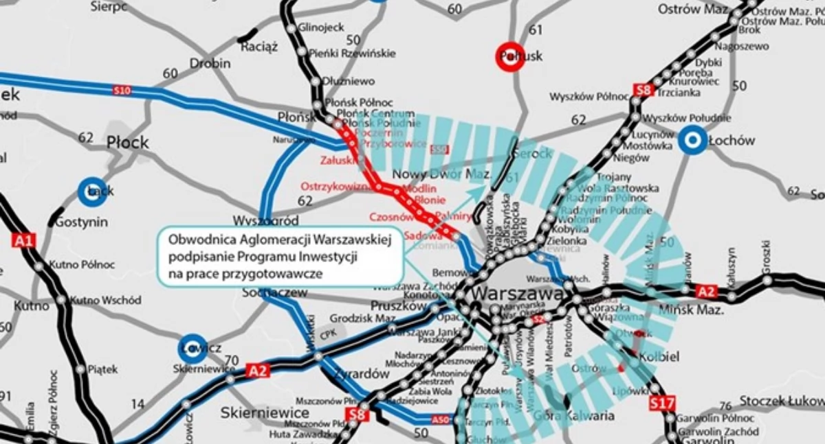 Obwodnica Aglomeracji Warszawskiej. Są nowe wieści dot. północno-wschodniej części