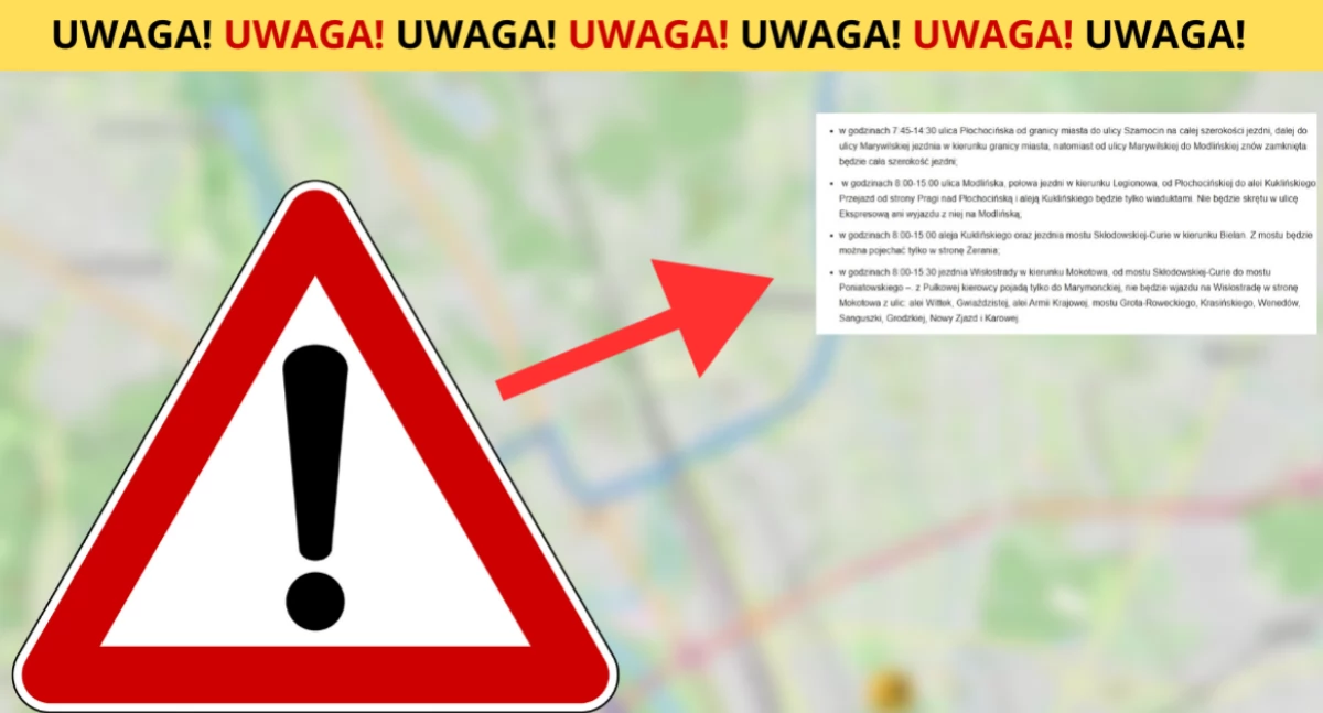 Paraliż na czterech dzielnicach. Warszawski Transport Publiczny ostrzega