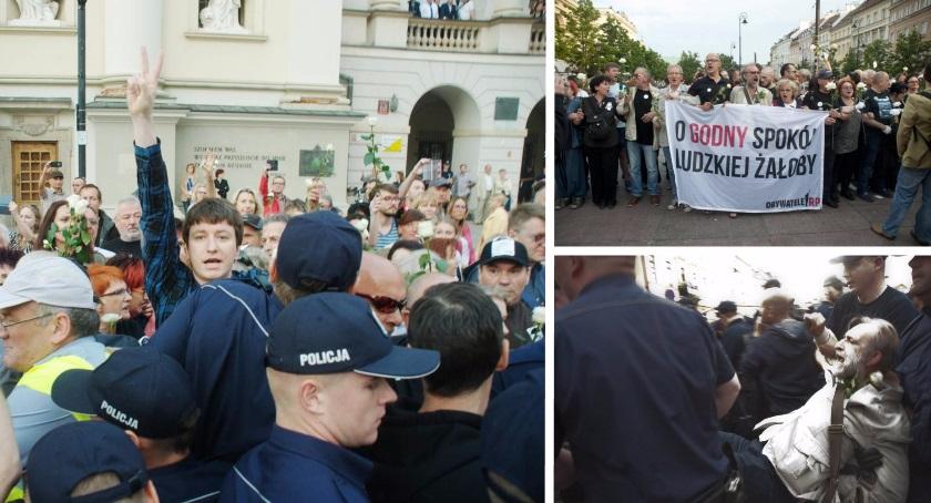 Obywatele RP próbowali zablokować miesięcznice smoleńską. Interweniowała policja