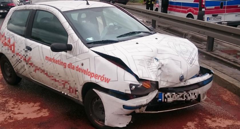 Wypadek na Al. Becka - zdjęcia straży