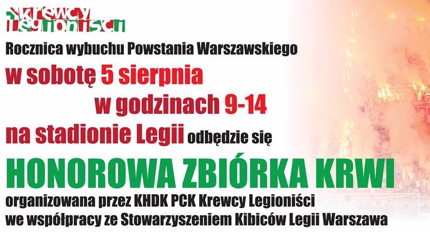 Honorowa zbiórka krwi na stadionie Legii Warszawa