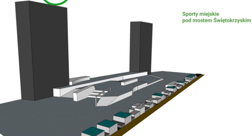 Skatepark i siłownia pod mostem Świętokrzyskim już jesienią