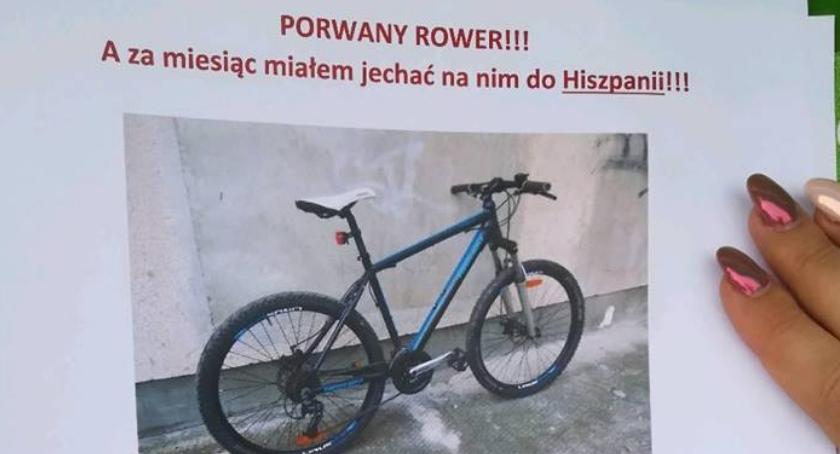 Panie Złodziej – bądź Pan Człowiekiem czyli apel o pomoc w odnalezieniu porwanego roweru