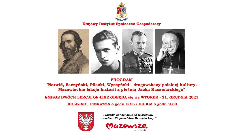 Mazowieckie lekcje historii on-line z pieśnią Jacka Kaczmarskiego już jutro! Zapraszamy!