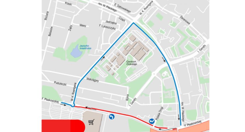 Weekendowe zmiany w organizacji ruchu na ul. F. Płaskowickiej