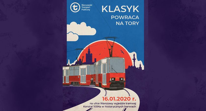 Historyczny tramwaj na warszawskich torach