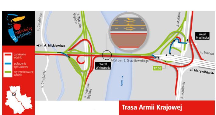 Przebudowa Trasy Armii Krajowej - kolejne utrudnienia na drogach
