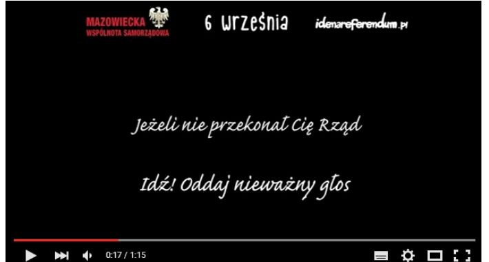 Idź! Oddaj nieważny głos. Twój głos jest ważny! - spot referendalny MWS