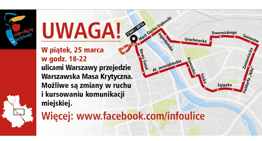 Warszawska Masa Krytyczna i wyjazdy na święta - szykują się utrudnienia na drogach
