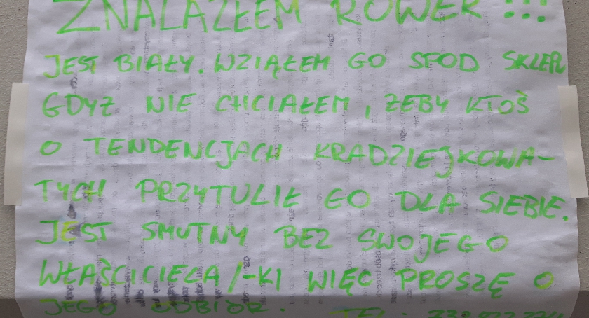 Wziął cudzy rower spod sklepu, bo nie chciał, żeby ktoś go ukradł