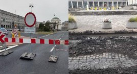 Podczas remontu pl. Trzech Krzyży odkryto historyczny bruk i tory tramwajowe