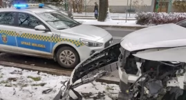 Stracił przytomność i uderzył latarnię 
