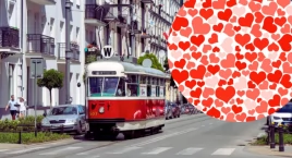 Walentynki i Warszawski Transport Publiczny. Zakochany tramwaj na torach! 