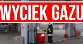 WYCIEK GAZU na stacji paliw przy CENTRUM HANDLOWYM Targówek