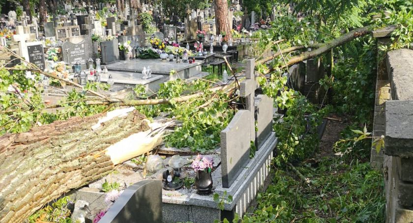 Otwocki cmentarz zniszczony po nawałnicy 