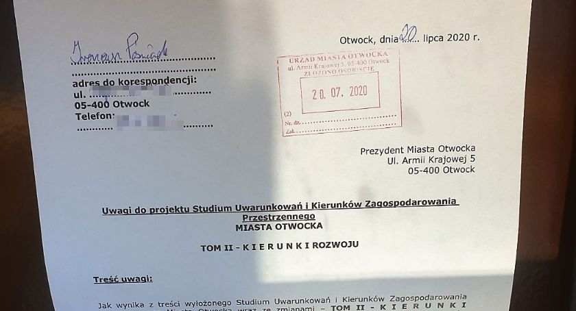 Złożyłem uwagę do studium!