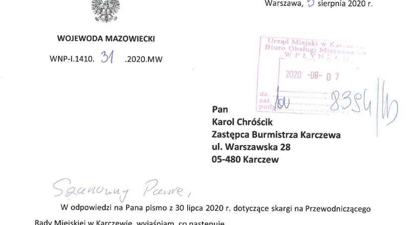 Wojewoda o sporze w Karczewie - skarga zasadna, ale na tryb pracy rady gminy