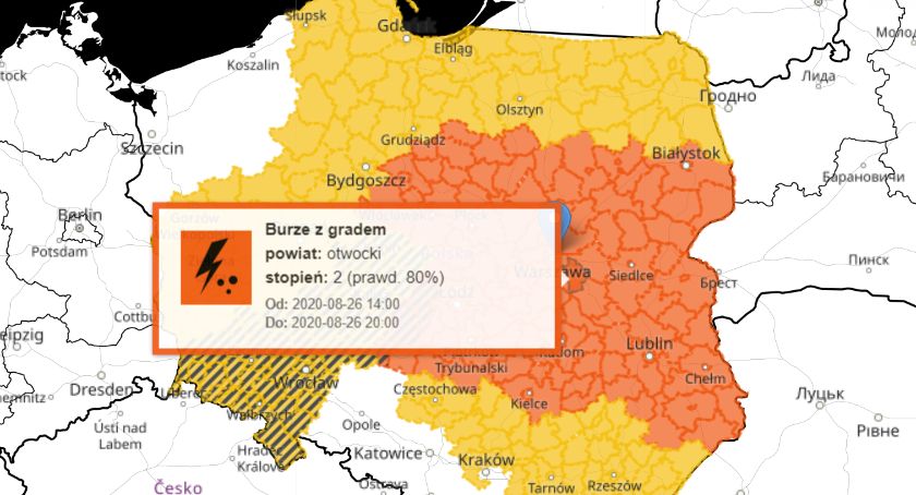 Uwaga na burze z gradem!