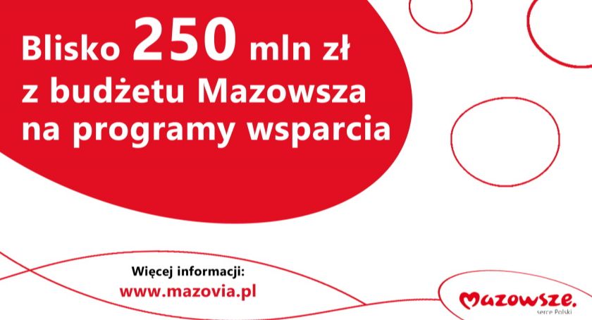 250 mln zł na programy wsparcia od samorządu Mazowsza