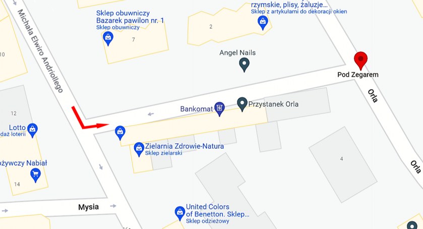 Zmiana organizacji ruchu na ul. Pod Zegarem - wjazd od Andriollego
