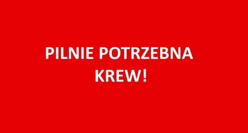 Pilnie potrzebna krew dla otwockiego policjanta