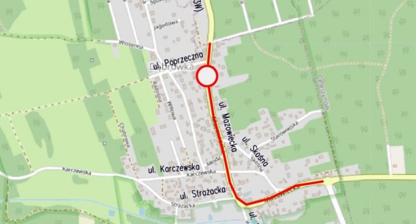 Czasowe zamknięcie drogi powiatowej 2713W w Dąbrówce