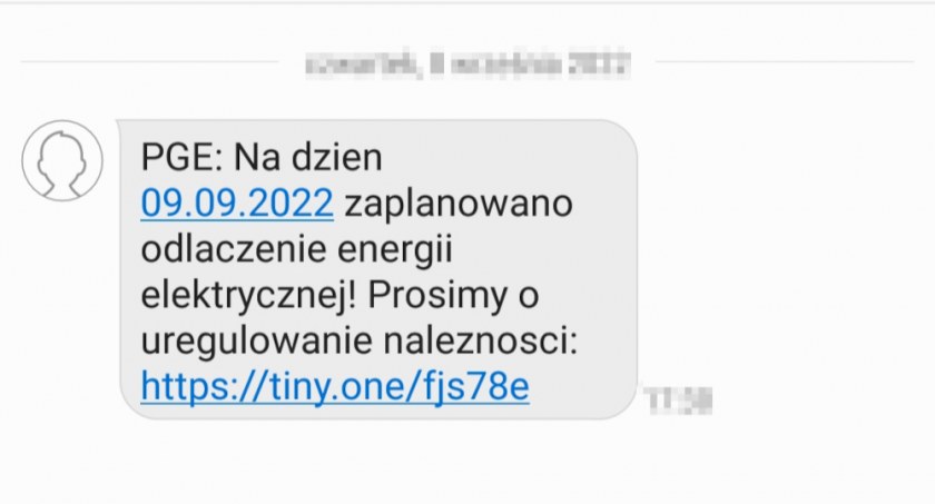 SMS-y o odłączeniu prądu - uwaga oszuści!