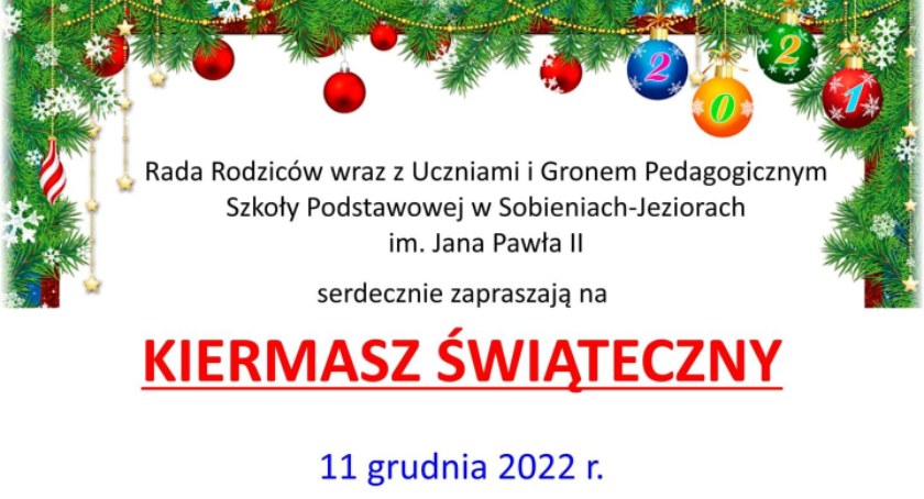 Kiermasz świąteczny w Sobieniach-Jeziorach
