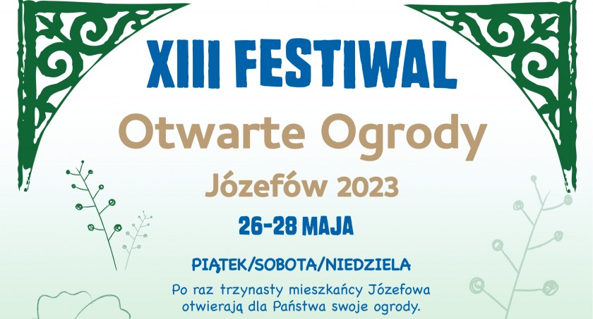 Festiwal Otwarte Ogrody Józefowa 2023 - program