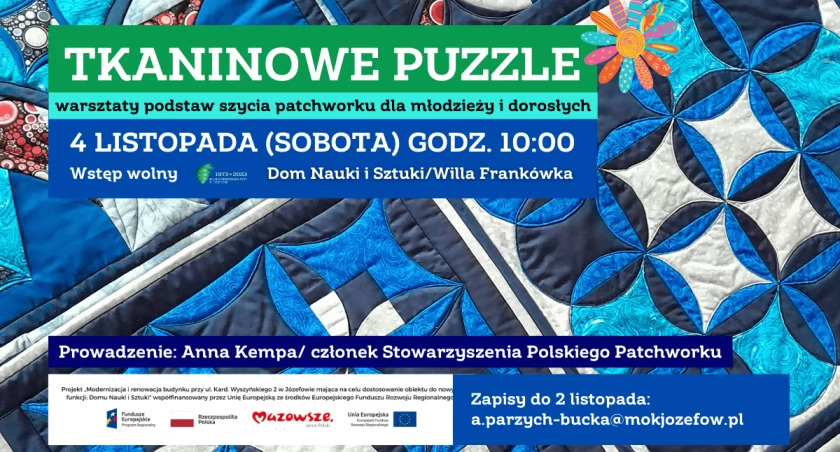 Warsztaty szycia z patchworku dla młodzieży i dorosłych