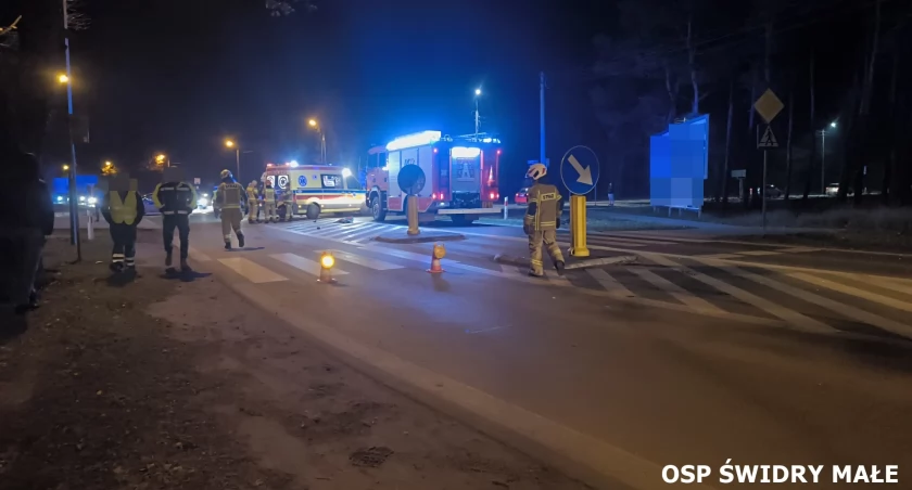 Potrącenie rowerzysty w Józefowie