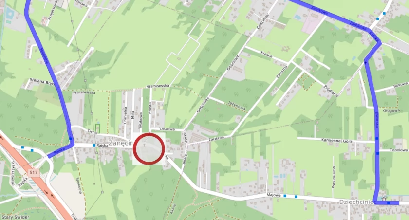 Tymczasowe zamknięcie głównej drogi w Żanęcinie