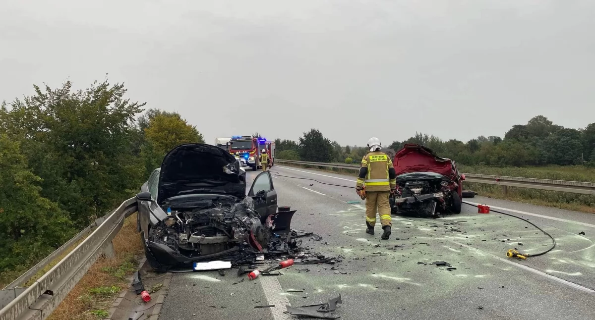 Wypadek na DK50 w Ostrówku