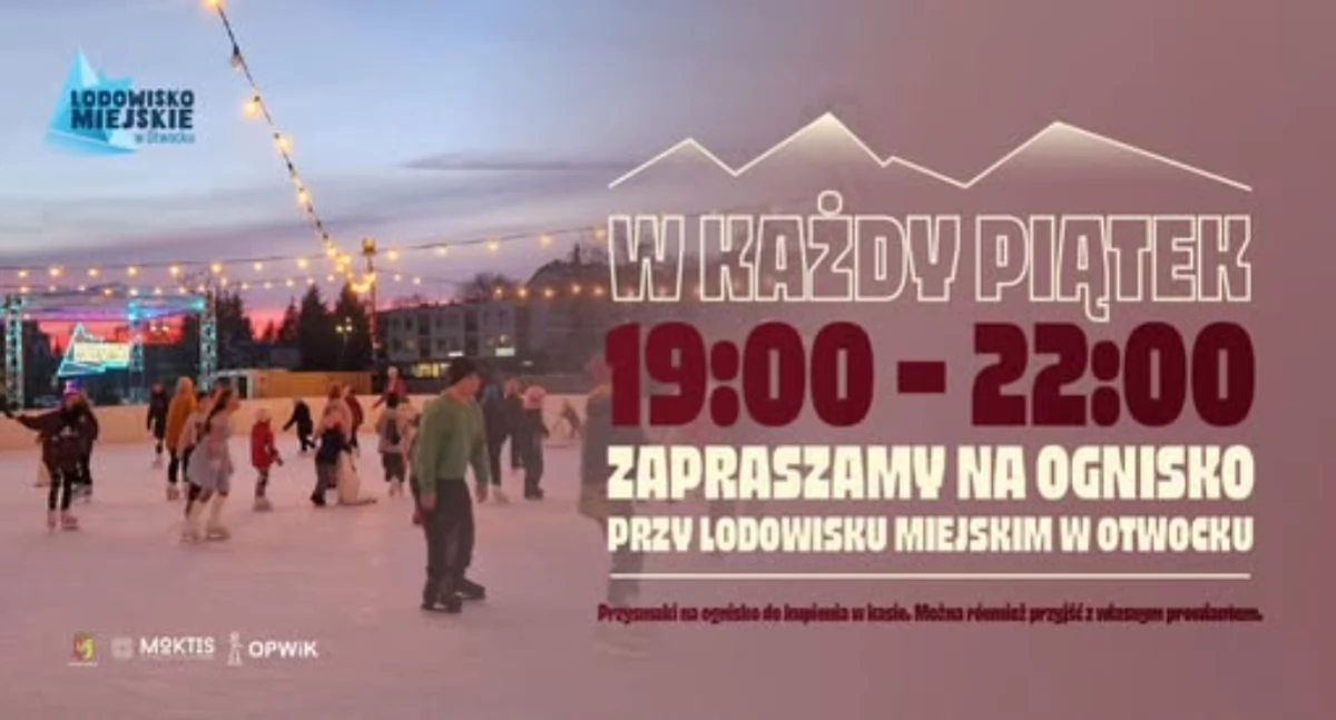 Ognisko przy lodowisku w Otwocku