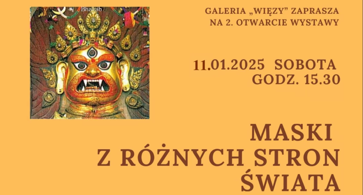 Maski karnawałowe i inne z różnych stron świata na wystawie w Galerii Więzy