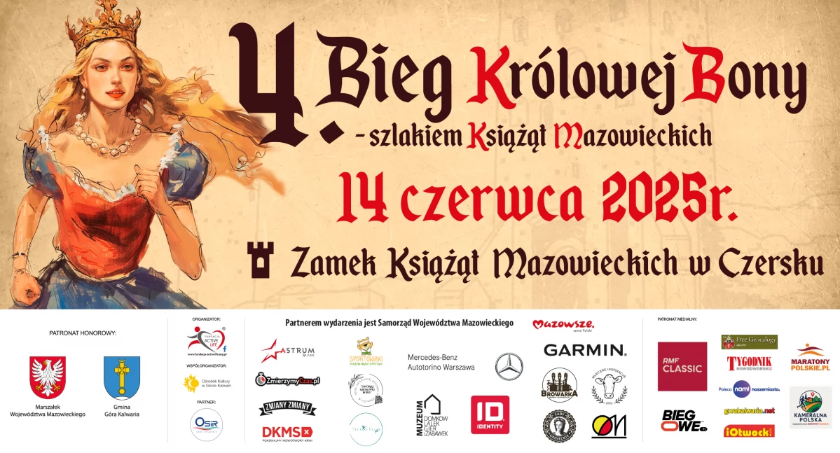 4. Bieg Królowej Bony i Rajd Rowerowy Mazowsze – historia, sport i zabawa w Czersku