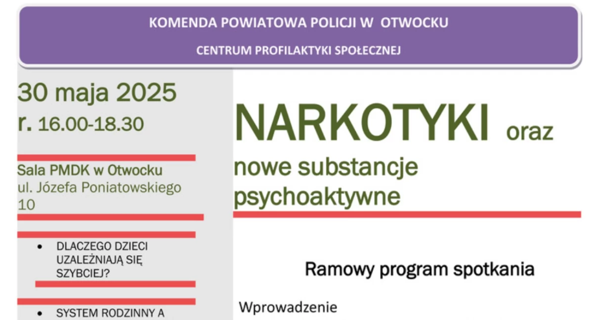 Konferencja o narkotykach i nowych substancjach psychoaktywnych w Otwocku – zaproszenie dla rodziców i nauczycieli