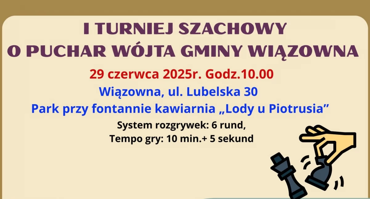 Turniej szachowy o Puchar Wójta Gminy Wiązowna – zgłoś swój udział!