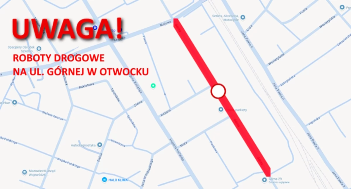Otwock. Zamknięcie ul. Górnej – rusza modernizacja jezdni