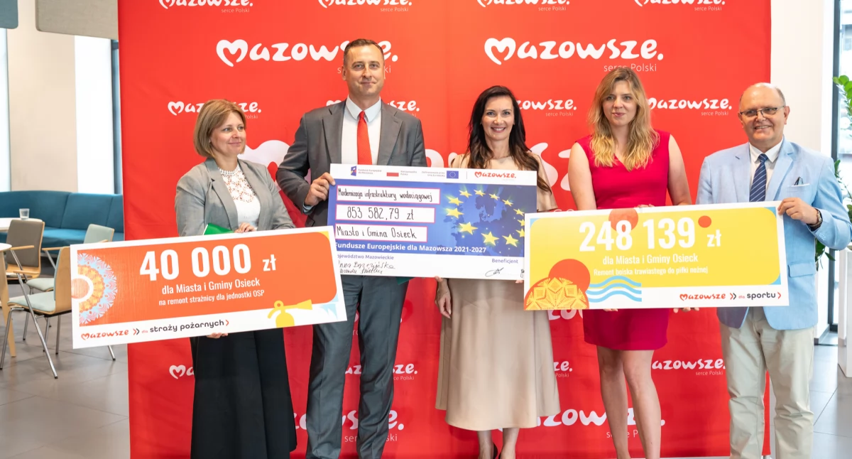 Ponad 1 mln zł dla gminy Osieck na wodociągi, boisko i strażnicę OSP