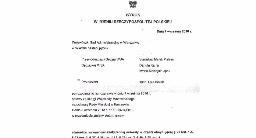 Statut Gminy Karczew niekonstytucyjny! - Karczew okiem radnego Kwiatkowskiego - NR 25