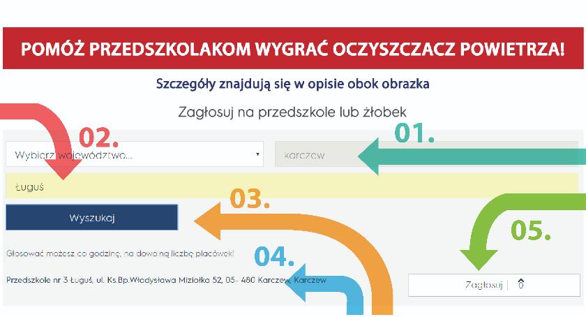 Pomóż przedszkolakom wygrać oczyszczacz powietrza!