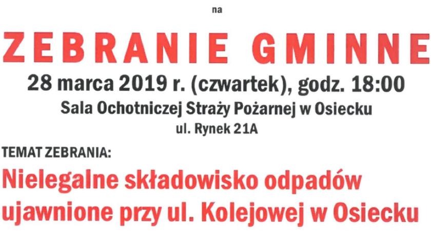 Zebranie w sprawie składowiska odpadów w Osiecku
