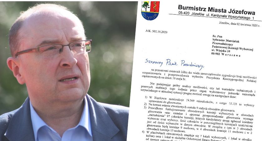 Burmistrz Józefowa apeluje do PKW w sprawie  wyborów prezydenckich