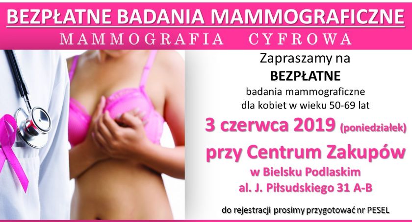 Bezpłatne badania mammograficzne