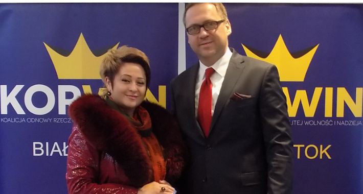 Lilija Moshechkova oraz Szczepan Barszczewski z partii KORWiN spotkali się z mieszkańcami Bielska