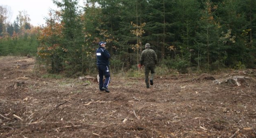 Policja zabezpiecza lasy przed kradzieżą drewna i wywozem śmieci 