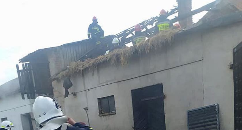 Pożar budynku pod Ciechanowem [zdjęcia]